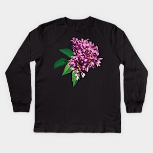 Lilacs - Pink Lilac Clusters Kids Long Sleeve T-Shirt